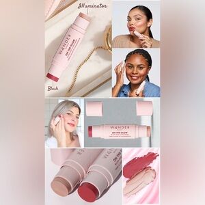 Wander Beauty On The Go dual Blush and Illuminator - Strawberry Fields/Nude Glow